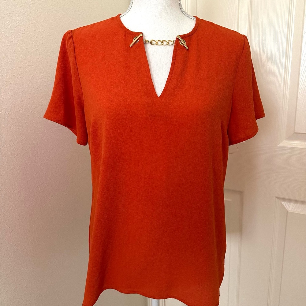Michael Kors Blouse in Orange and Gold